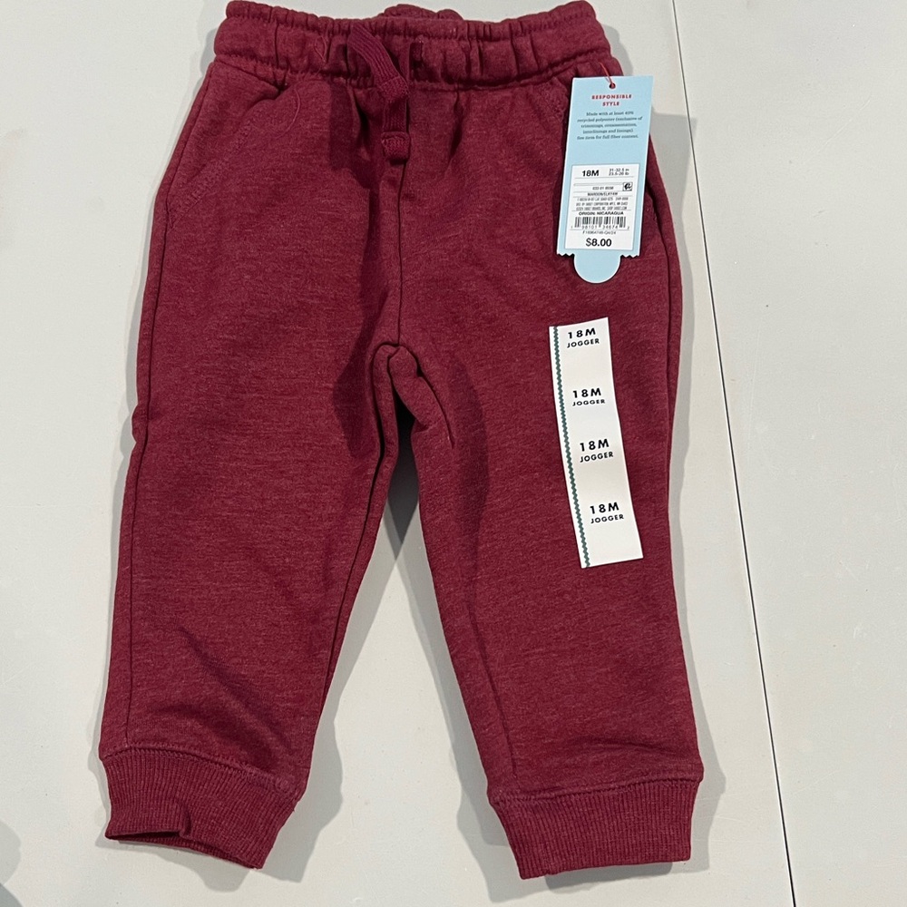Cat & Jack Maroon Kids Jogger Pants